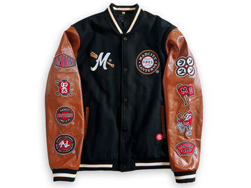 'MADCITY LANTERNS' Leather Varsity jacket